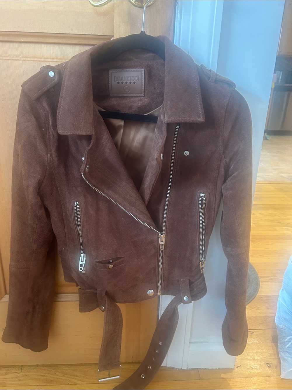 Blank NYC Brown Suede Moto Jacket